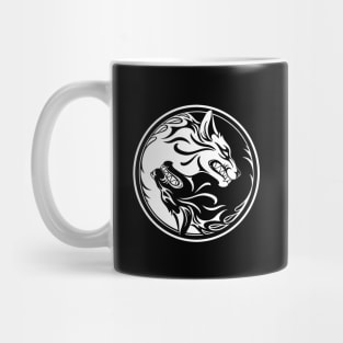 Black and White Yin Yang Wolves Mug